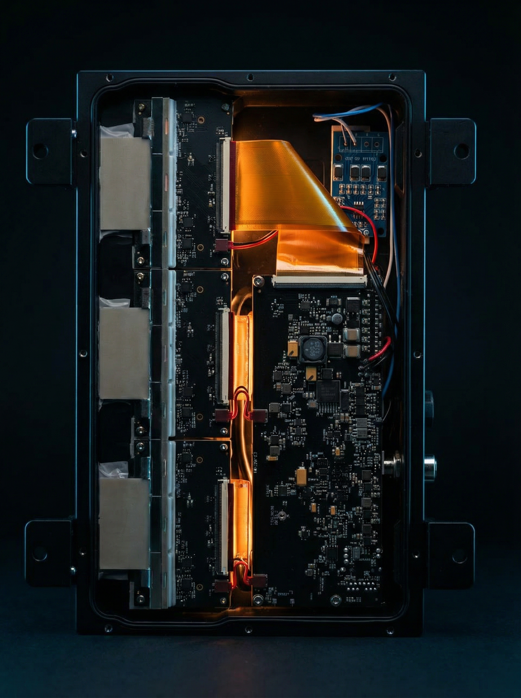 Industrial IP67 TDI internal architecture – open enclosure view